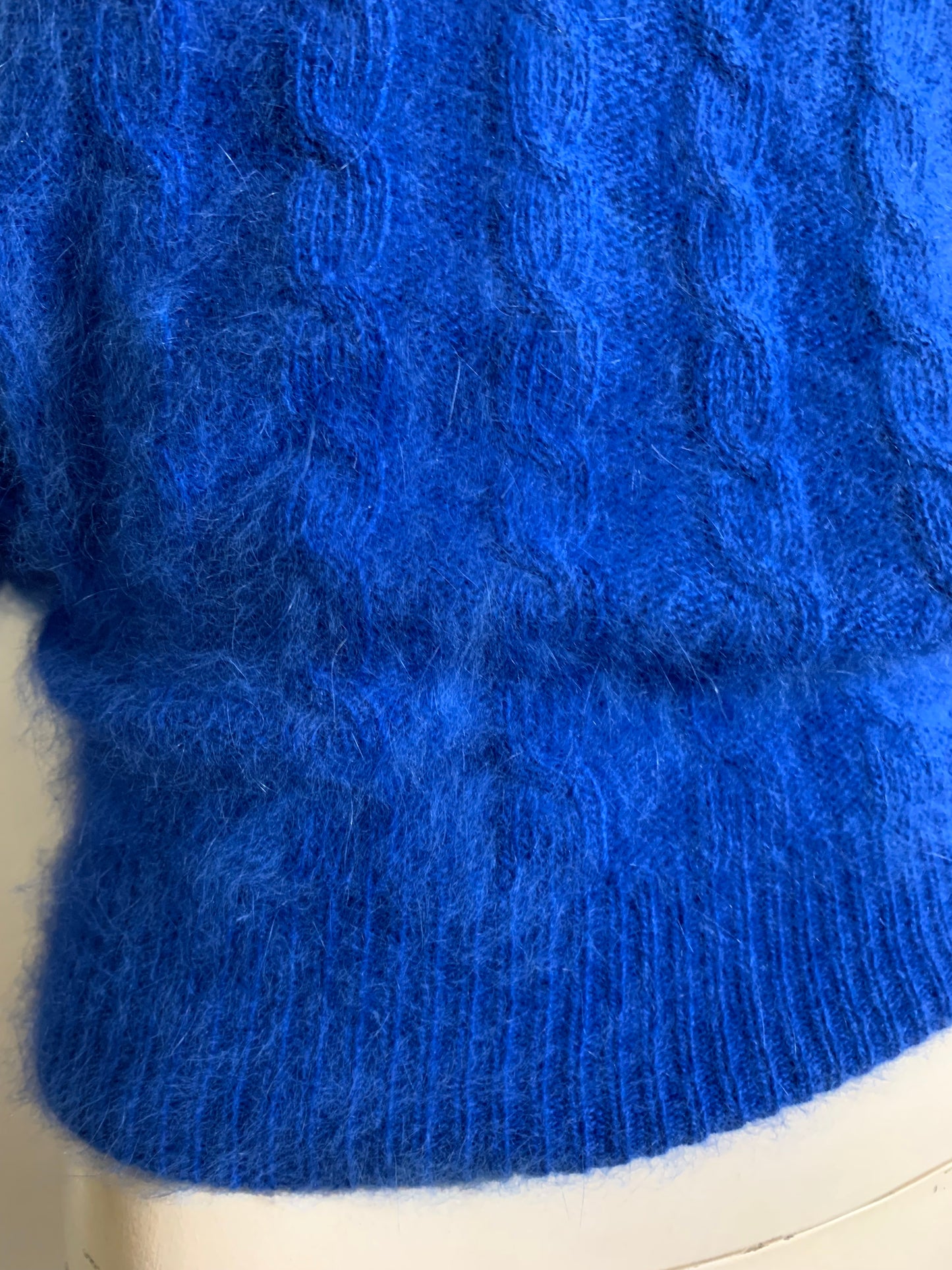 Electric Blue Angora Sweater circa 1980s