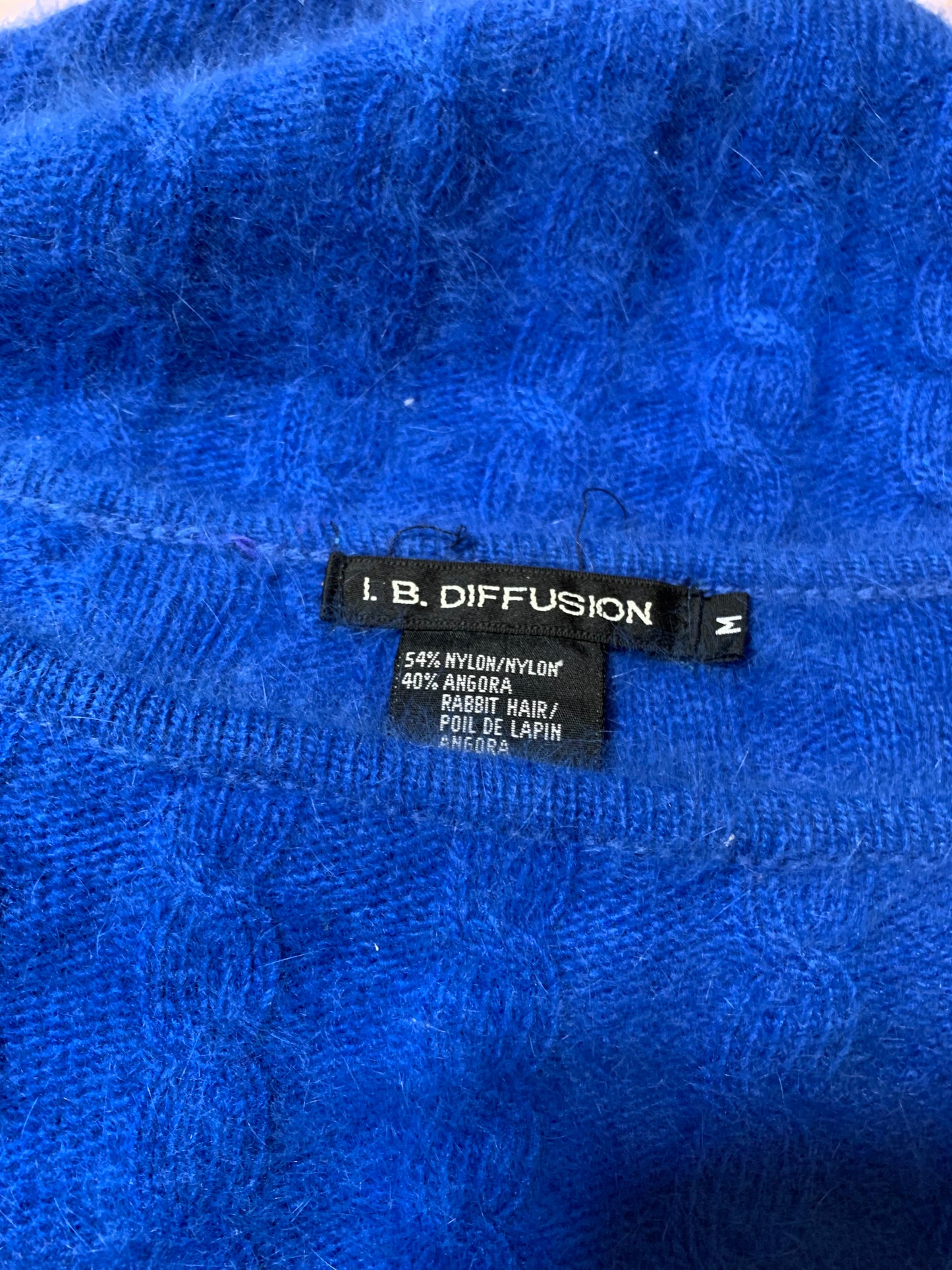 Electric Blue Angora Sweater circa 1980s
