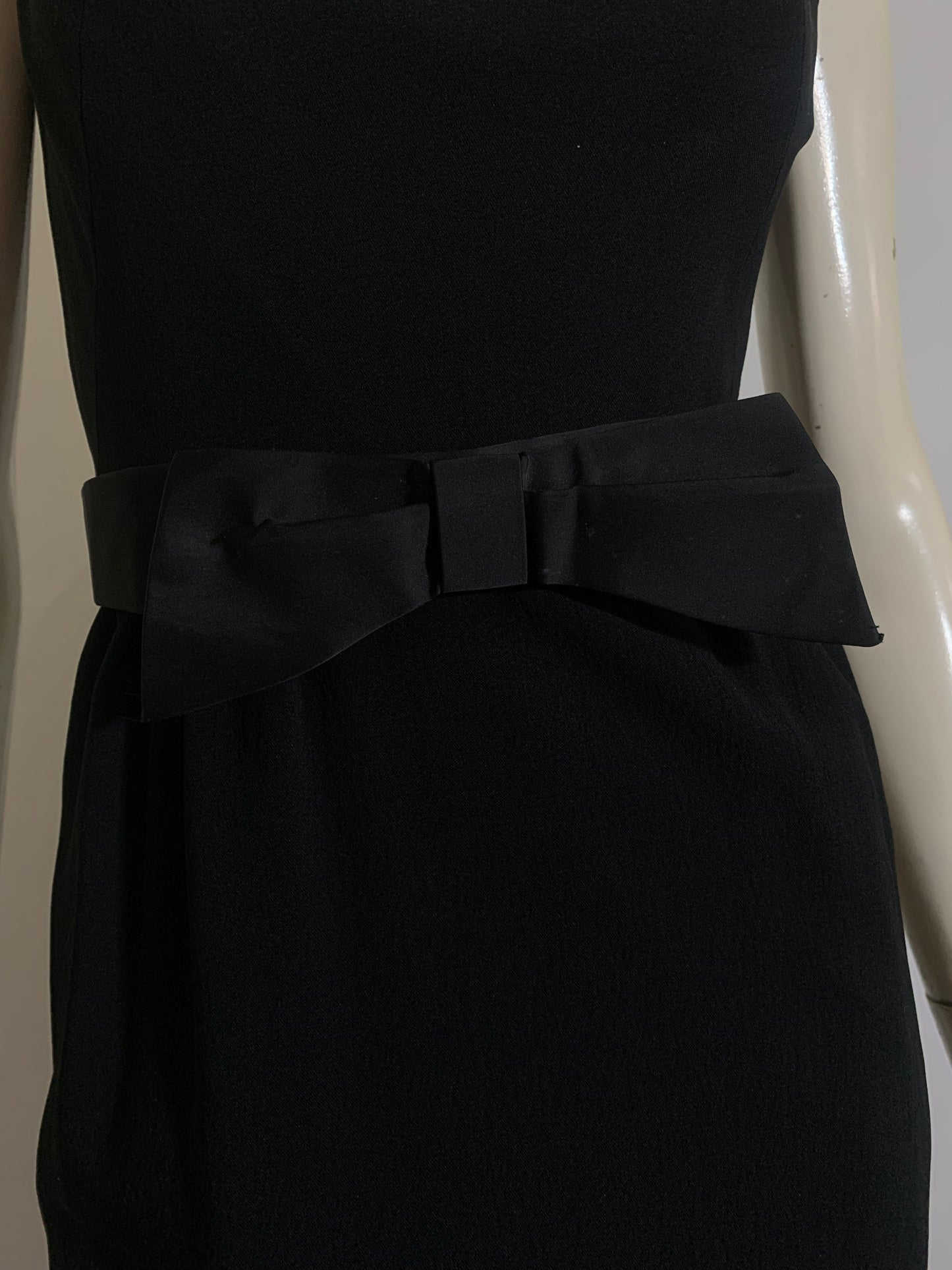 Audrey Hepburn-worthy Little Black Dress with Bow Belt and Low Back circa 1960s