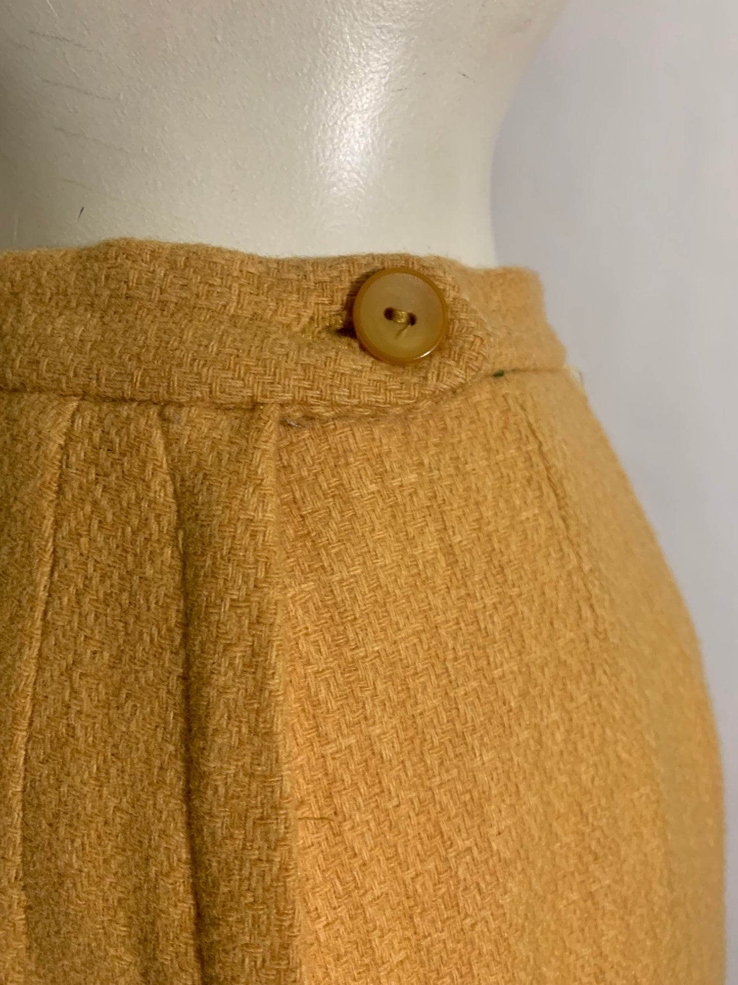 Sunflower Yellow Wool Pencil Skirt circa 1960s