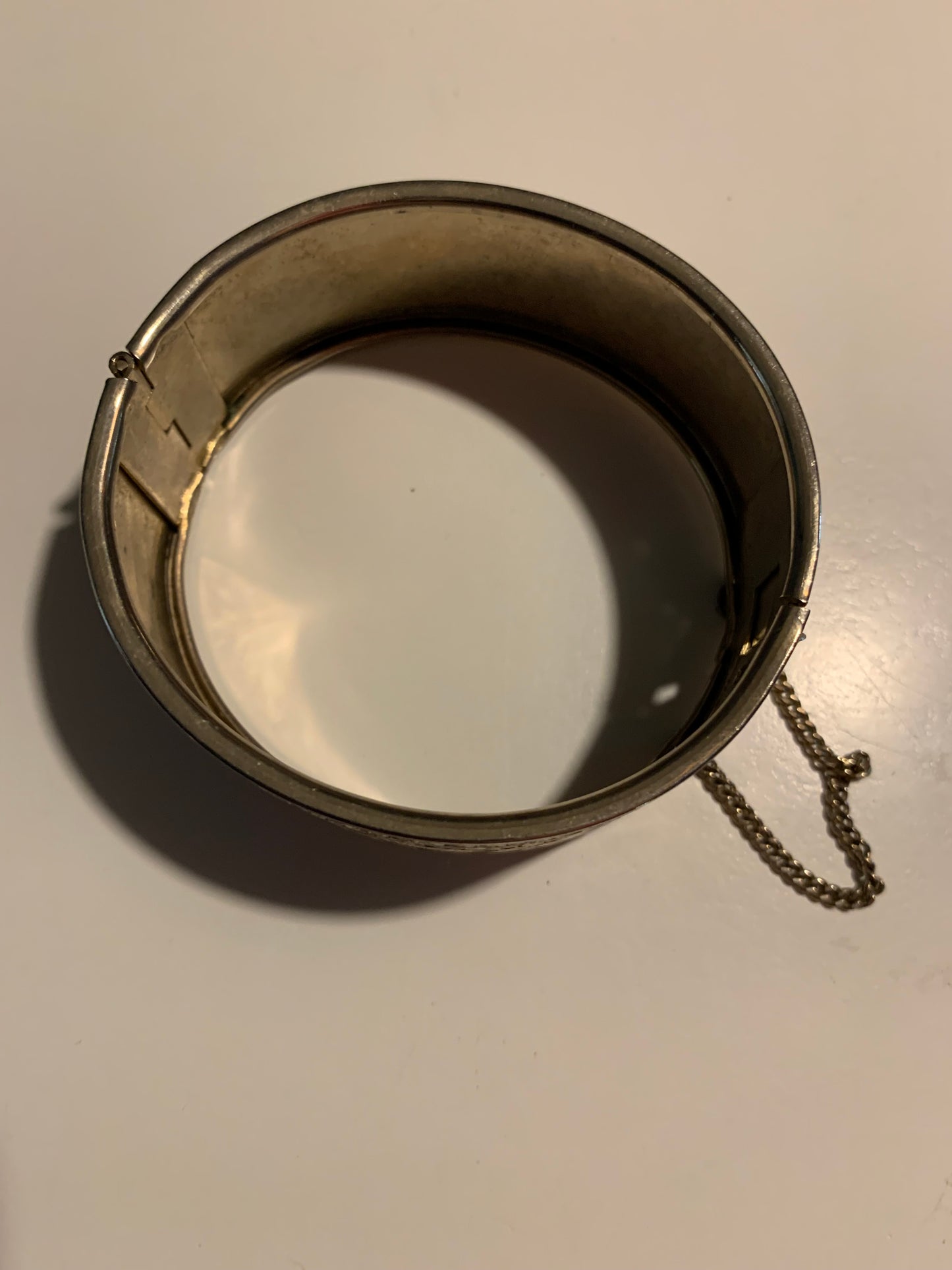 Etched Floral Silver Bracelet circa 1930s