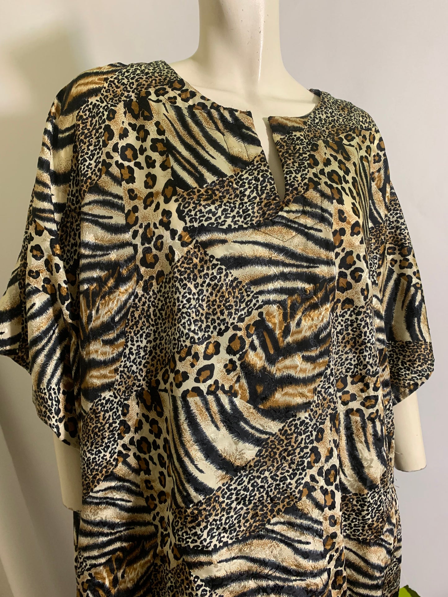 Jungle Leopard Print Caftan circa 1980s