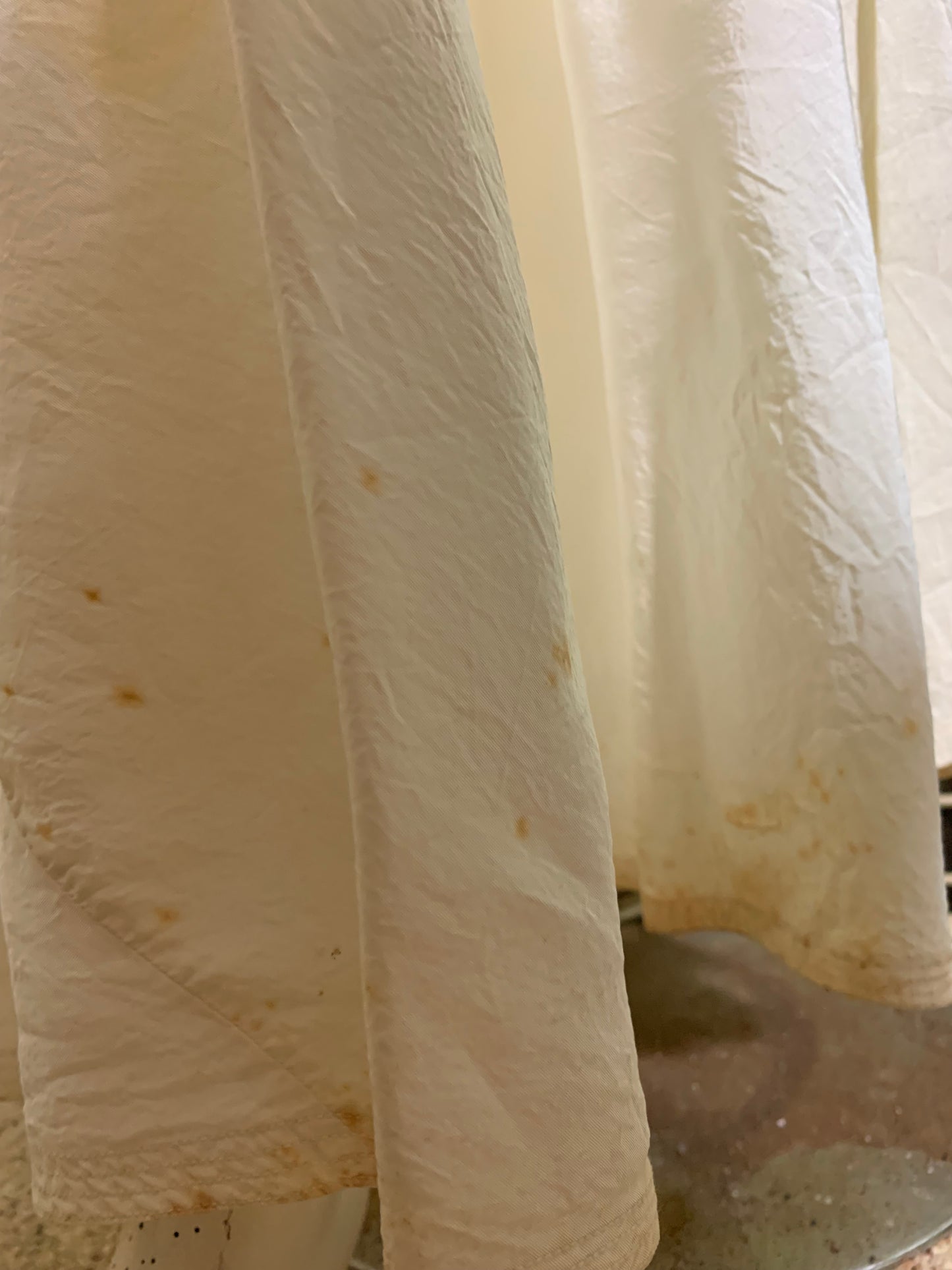 Winter White Acetate Taffeta Full Length Half Slip circa 1940s