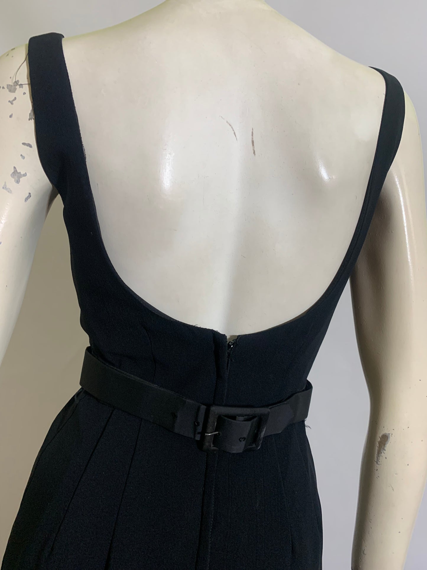 Audrey Hepburn-worthy Little Black Dress with Bow Belt and Low Back circa 1960s
