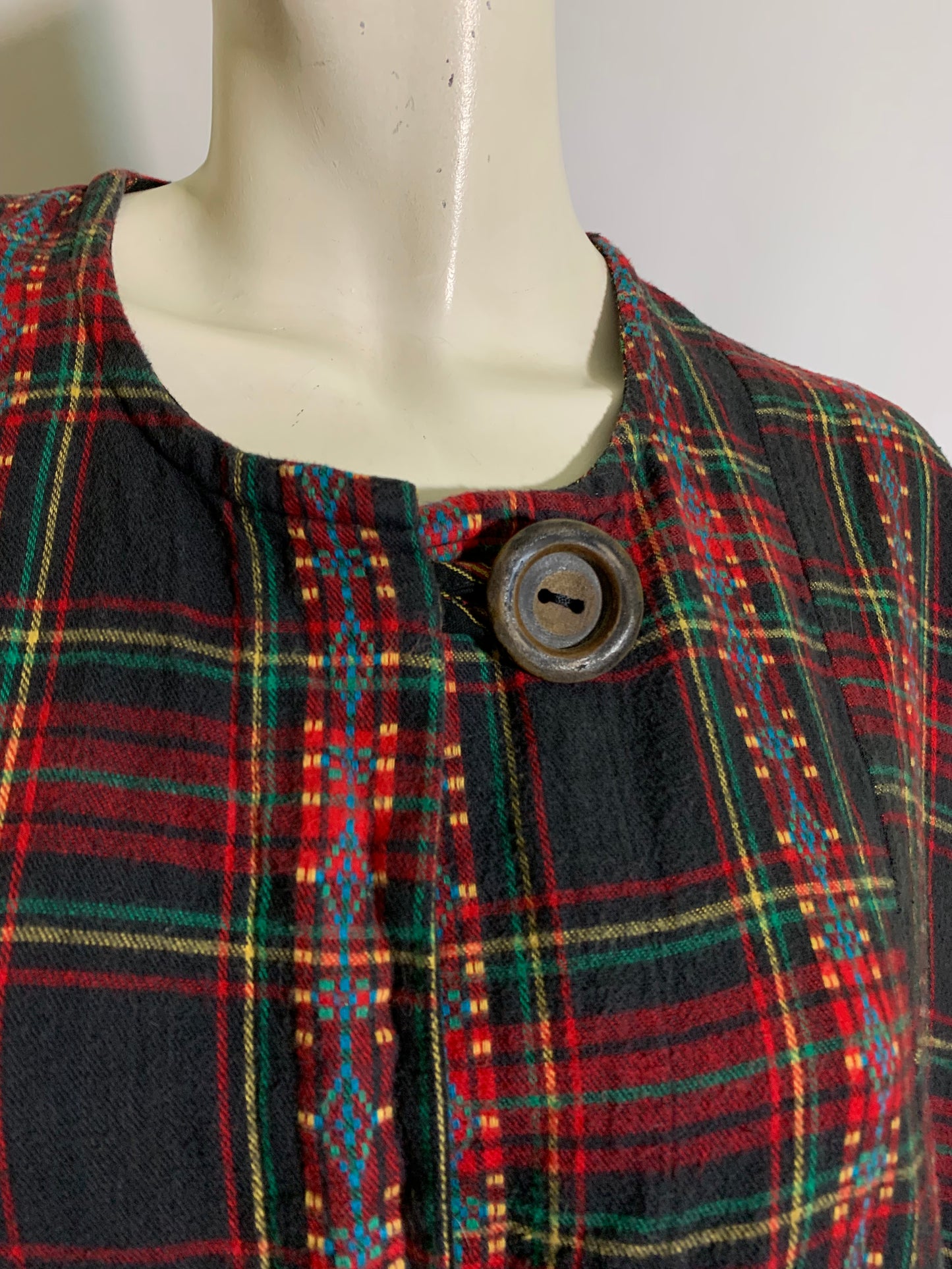 Plaid Flannel Coat Dress circa 1990s