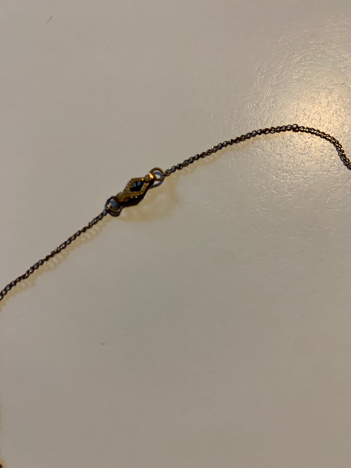 Diminutive Etched Heart Locket on Fine Golden Chain Necklace circa 1950s