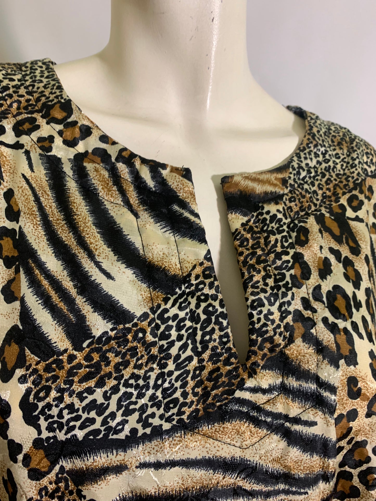 Jungle Leopard Print Caftan circa 1980s