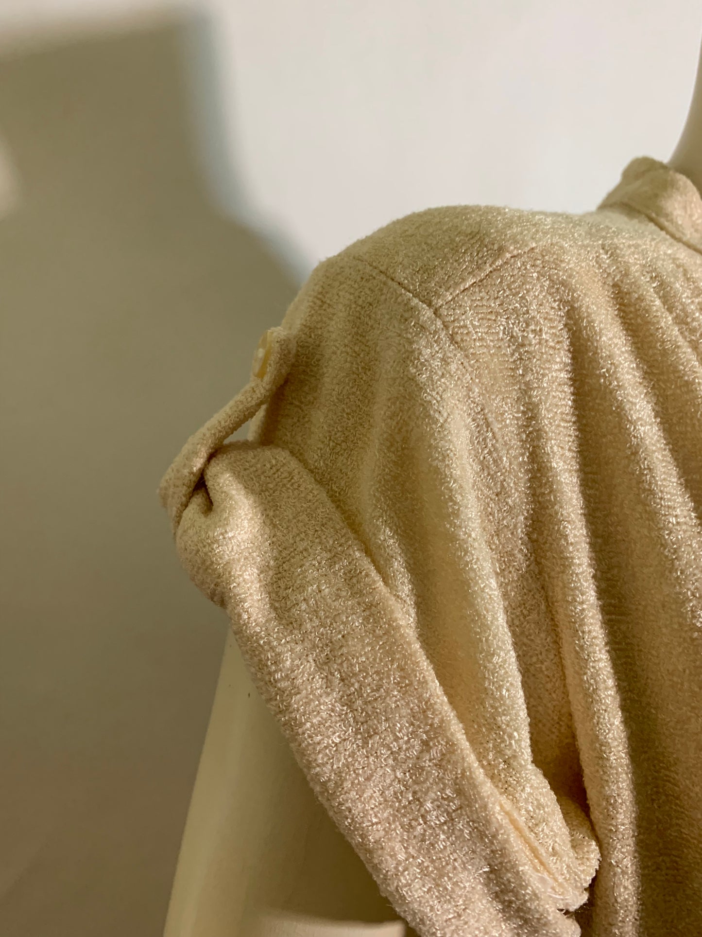 Butter Cream Terry Cloth Dress circa 1970s