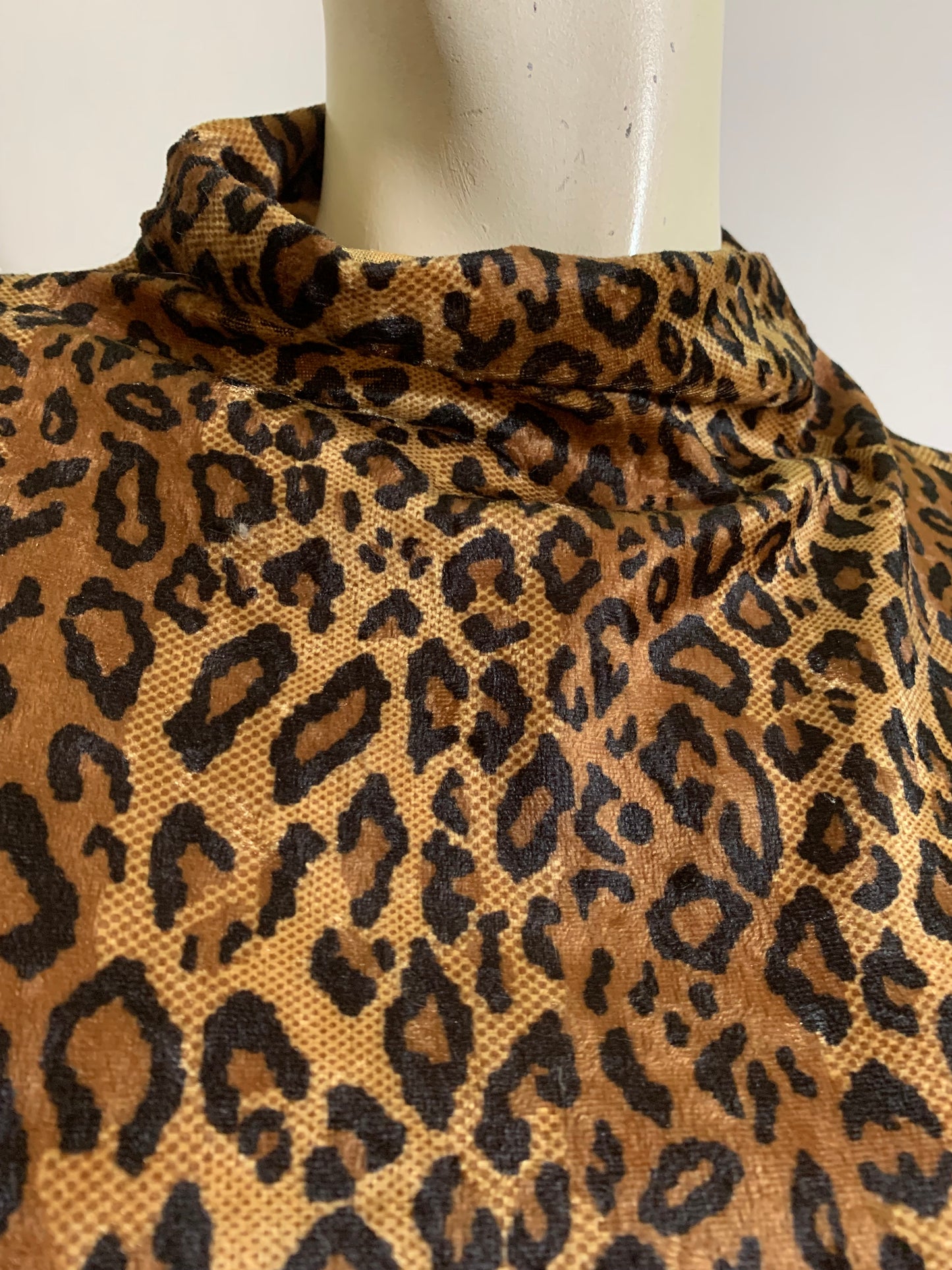 Leopard Print Velvet Shift Dress circa 1980s
