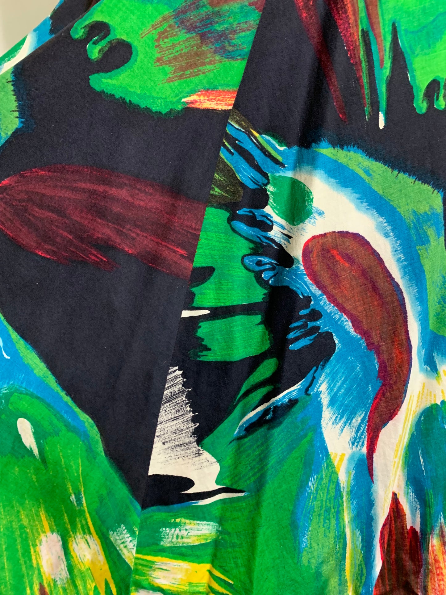 Dramatic Abstract Art Print A-Line Dress circa 1960s