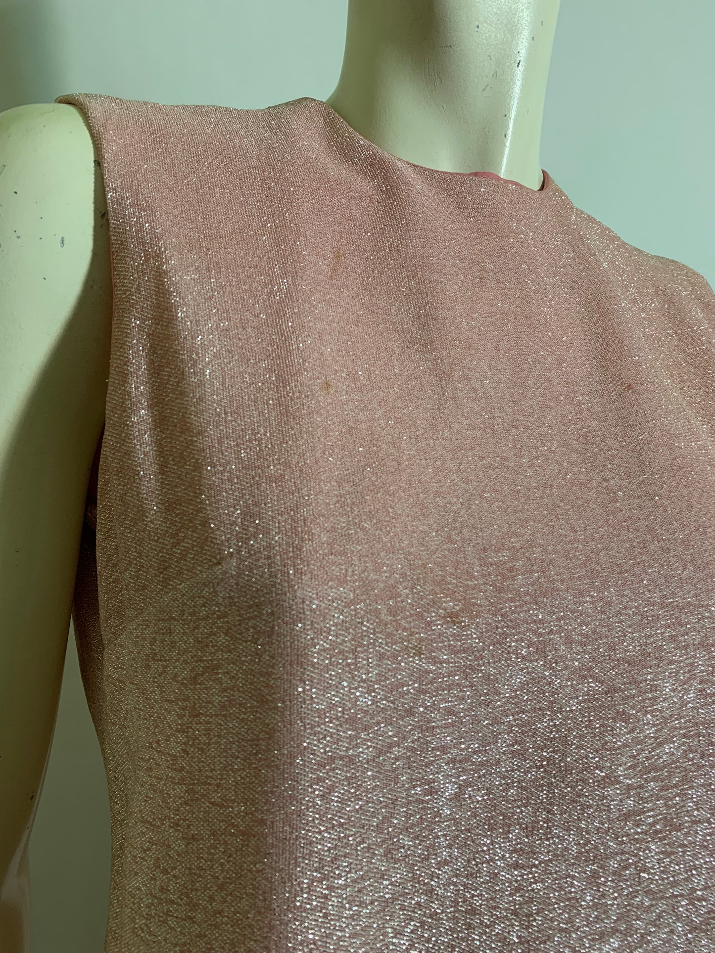 Pink Lurex! Two Piece Pink Lurex Boxy Top and Pedal Pusher Pants circa 1960s