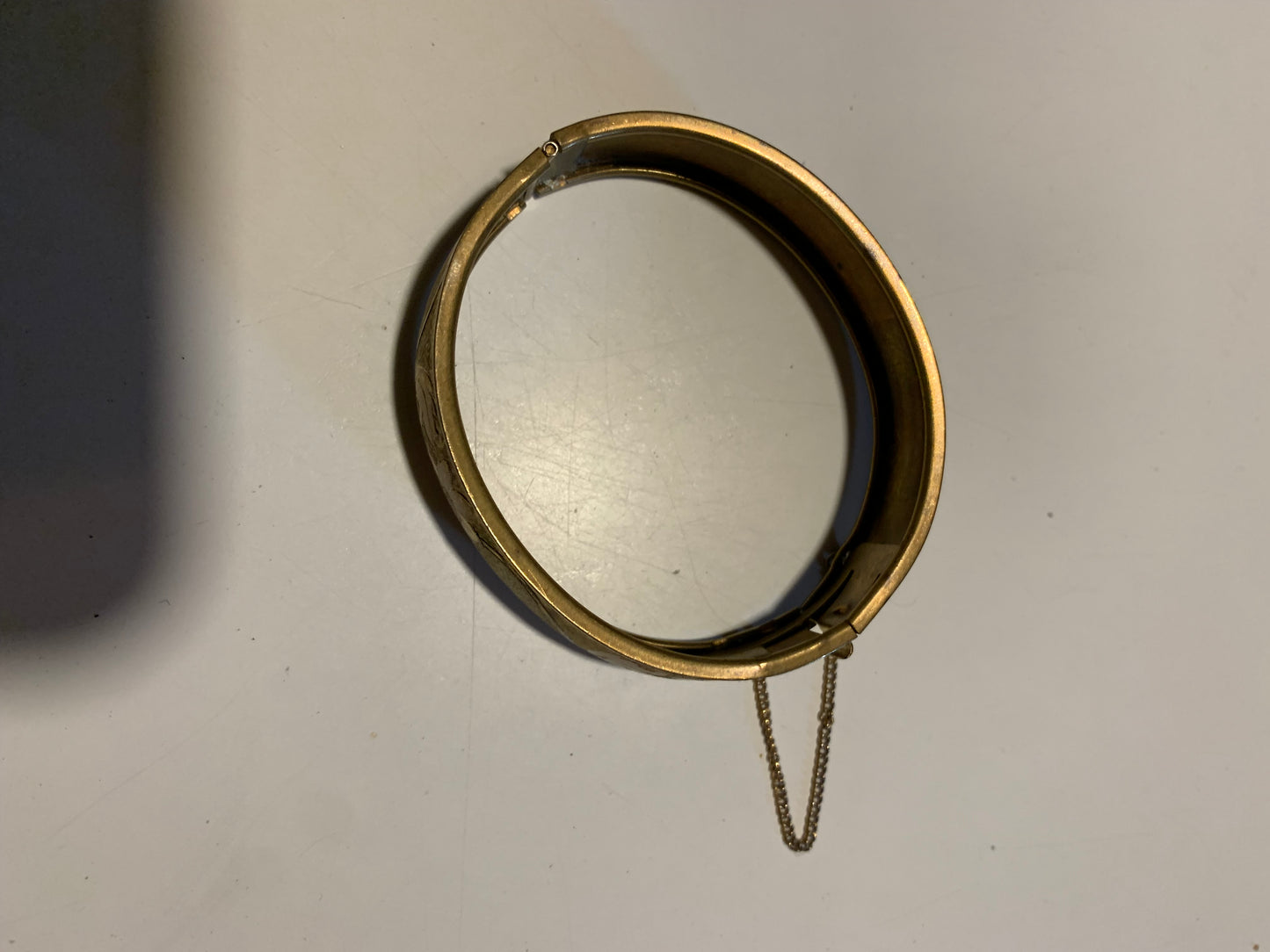 Etched Floral Gold Tone Bracelet circa 1930s