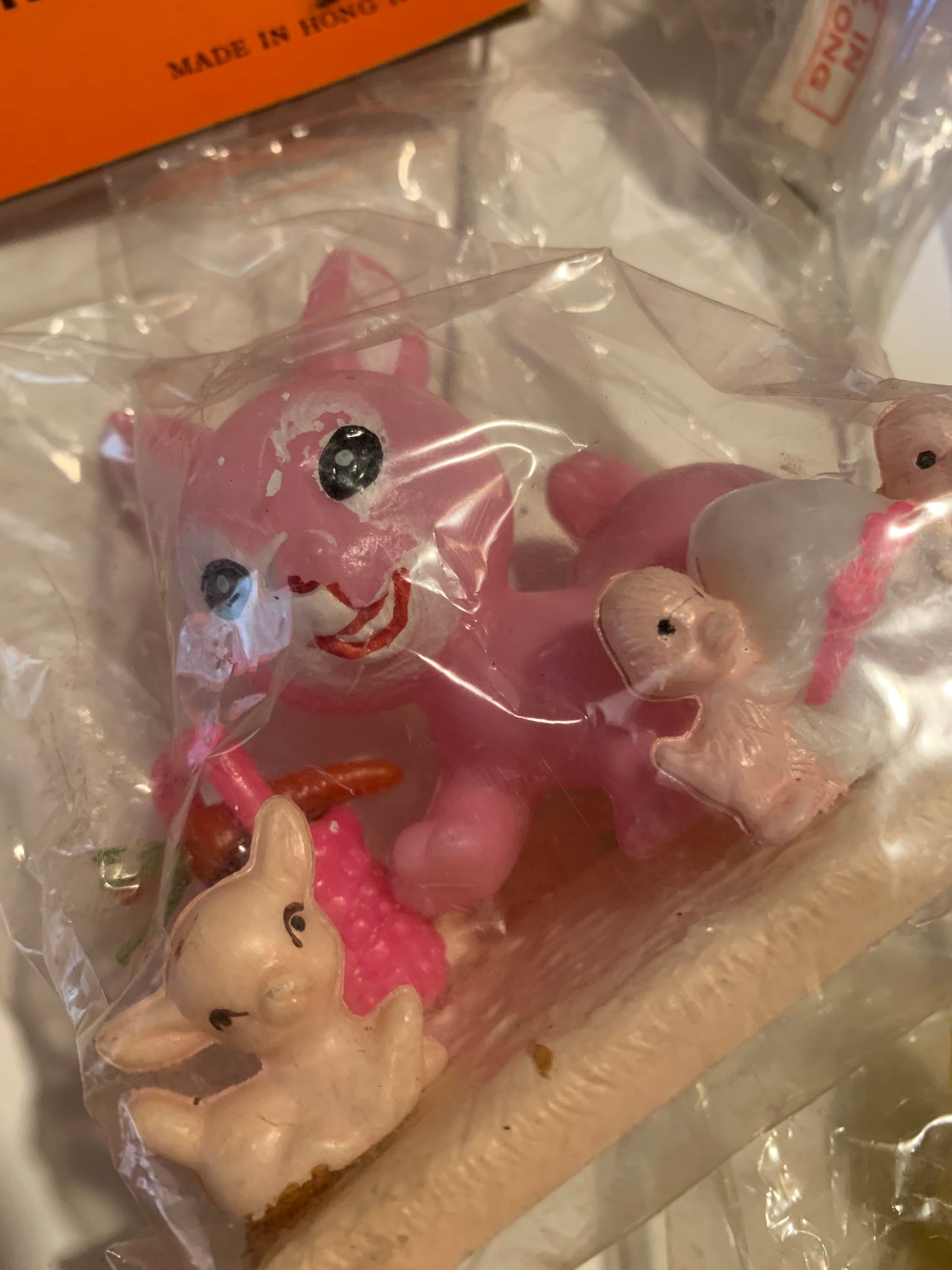 Lot Delightful Flocked Bunnies Easter Craft Supplies 1970s 11 pcs