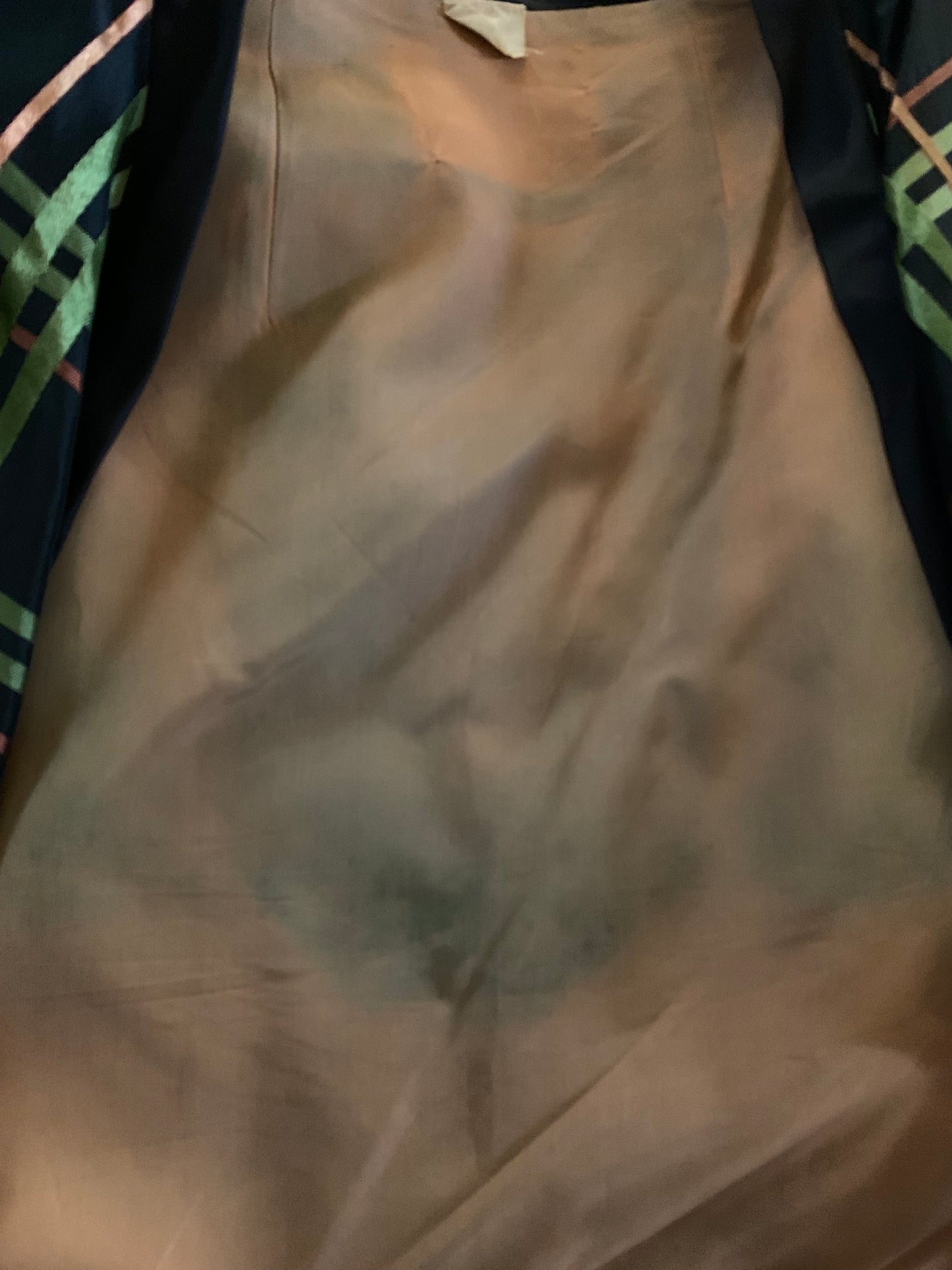 Green, Red and Black Plaid Taffeta Dress with Bolero Jacket circa 1940s