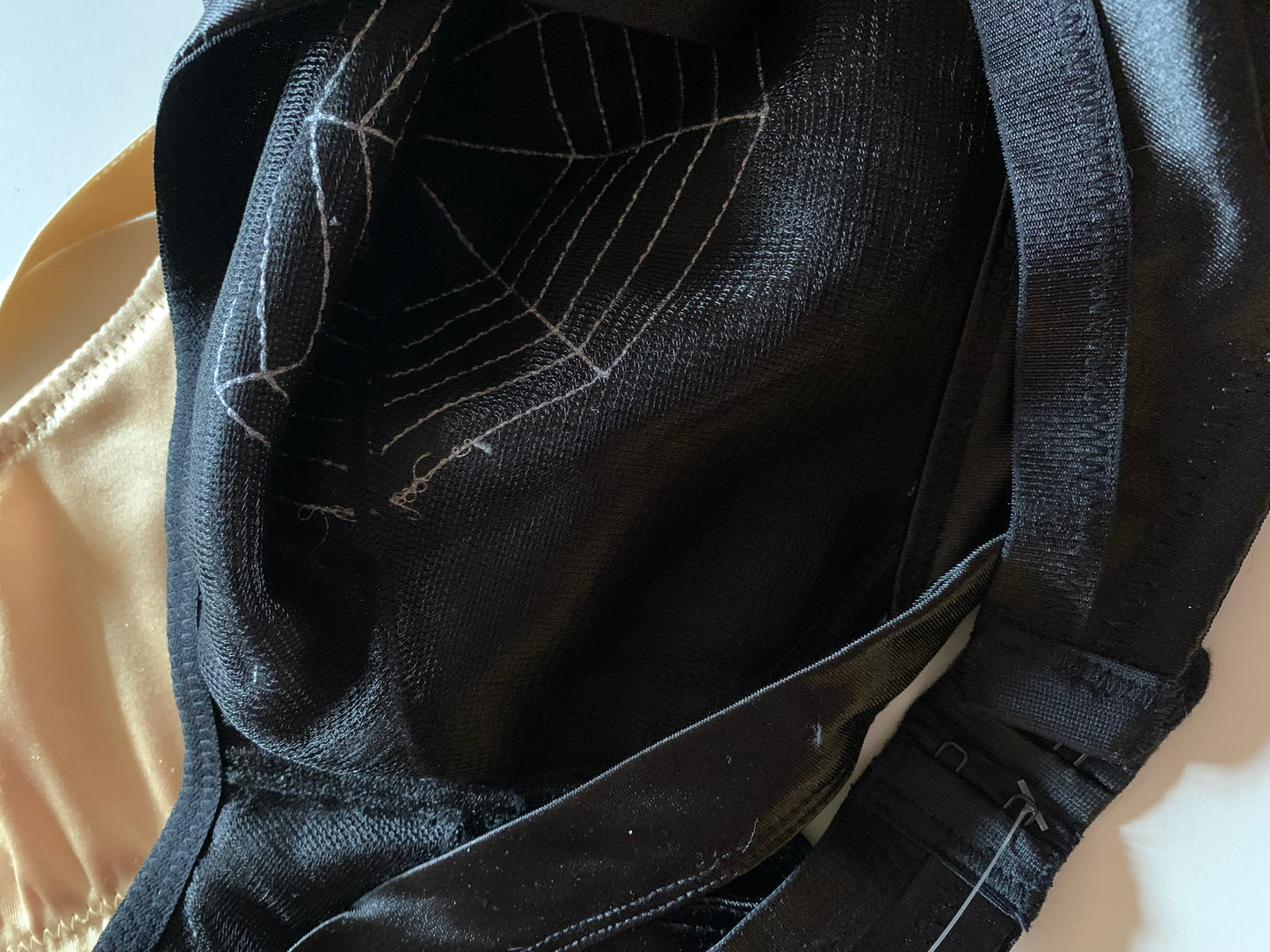 Ariadne- the Black Satin Spider Web Bullet Bra