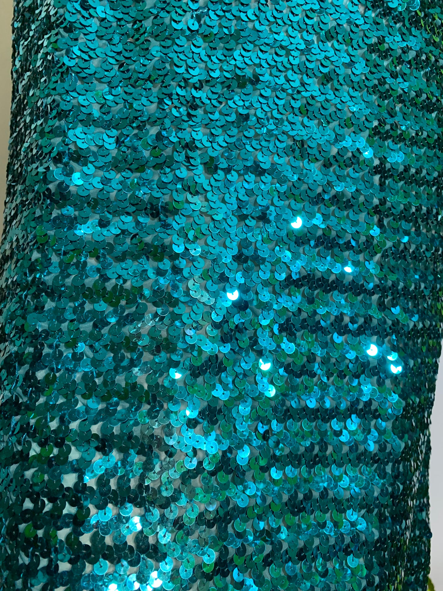 Disco Glam Turquoise Sequined Dress circa 1980s