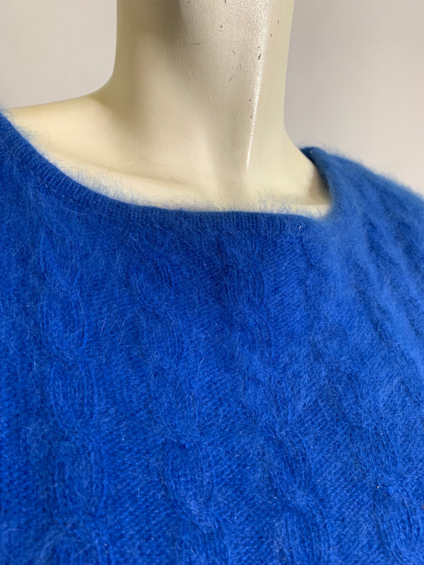 Electric Blue Angora Sweater circa 1980s