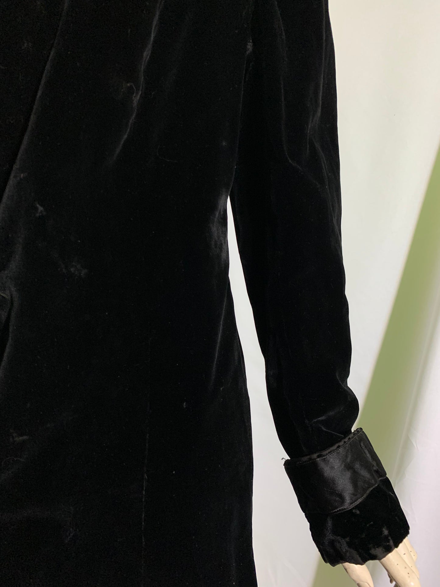 Black Velvet Silk Trimmed Classic Edwardian Jacket circa 1910s
