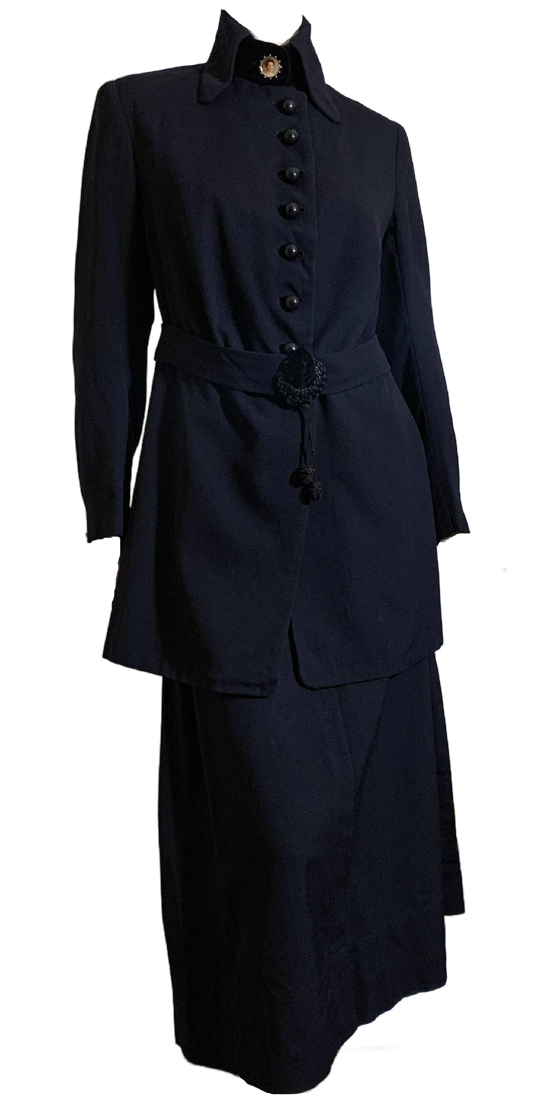 Votes for Women! Deep Blue Wool 2 Pc Walking Suit Dress with Velvet an Dorothea's Closet Vintage Votes for Women! Deep Blue Wool 2 Pc Walking Suit Dress with Velvet an Dorothea's Closet Vintage