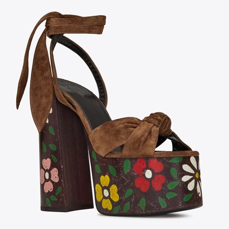 Bolan- the 1970s Glam Rock Inspired Star Studded Platform Shoes 7 Styles Stars Hearts Flowers Solid