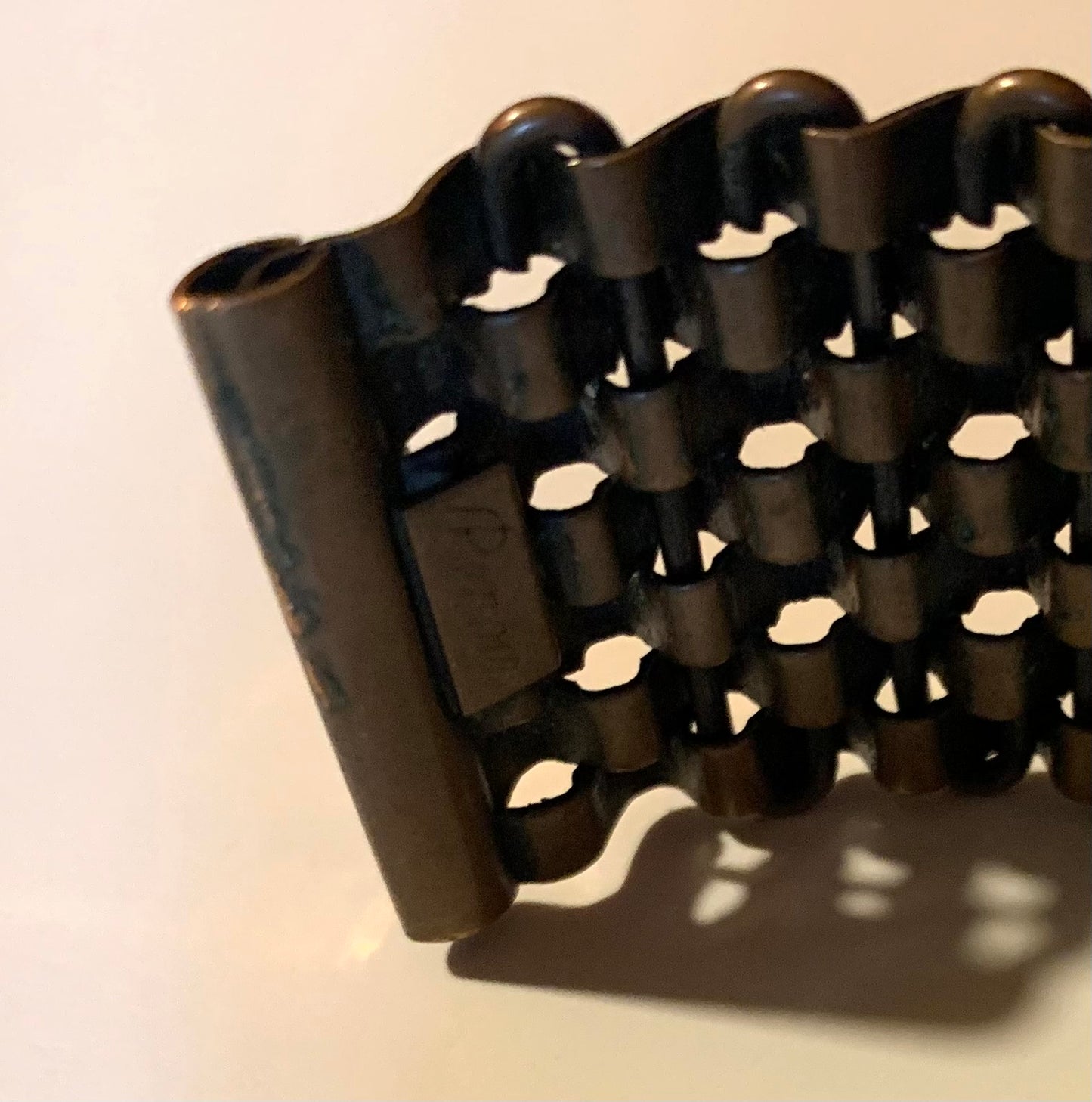 Classic Basket Weave Copper Cuff Bracelet circa 1940s