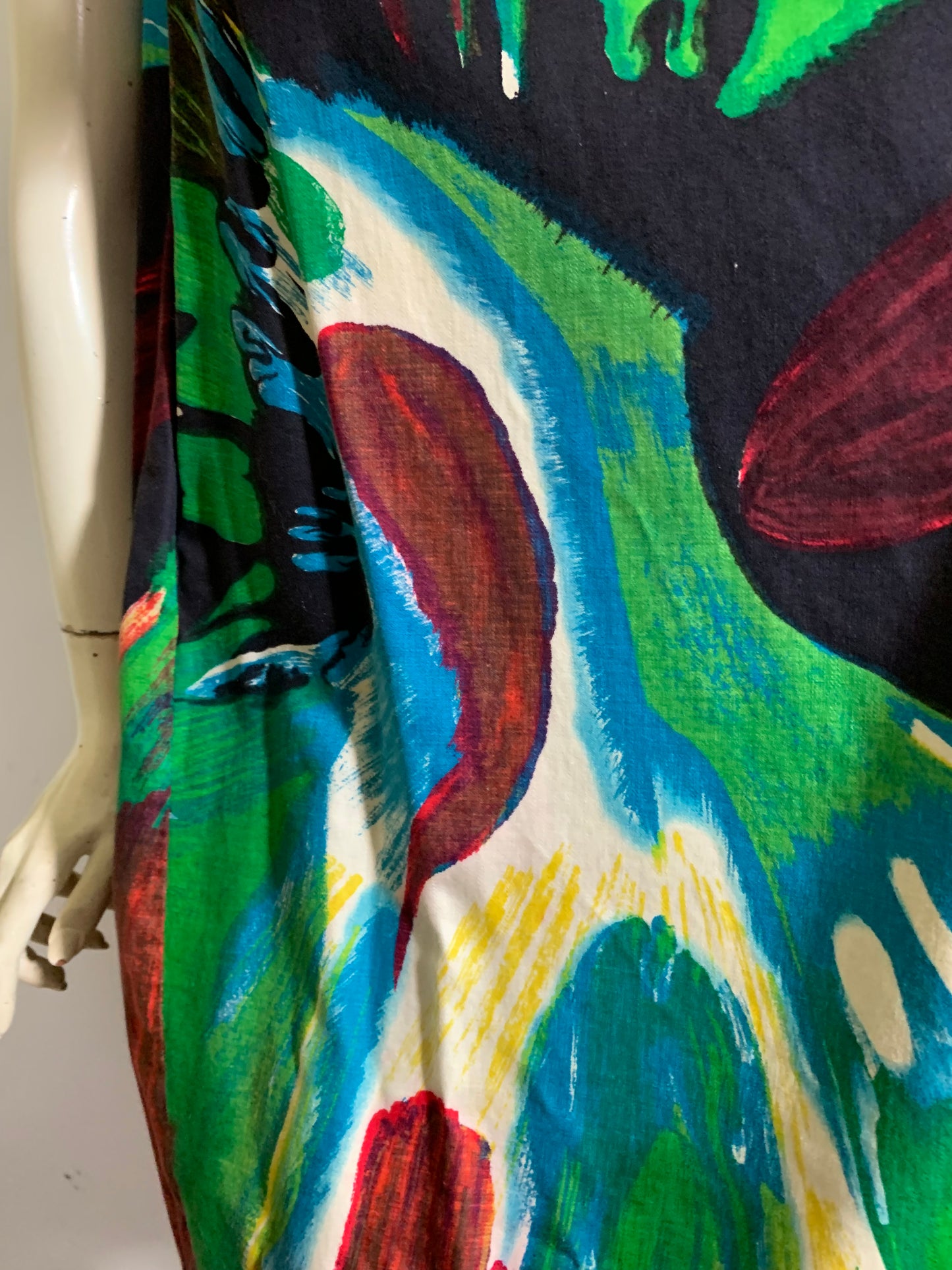 Dramatic Abstract Art Print A-Line Dress circa 1960s