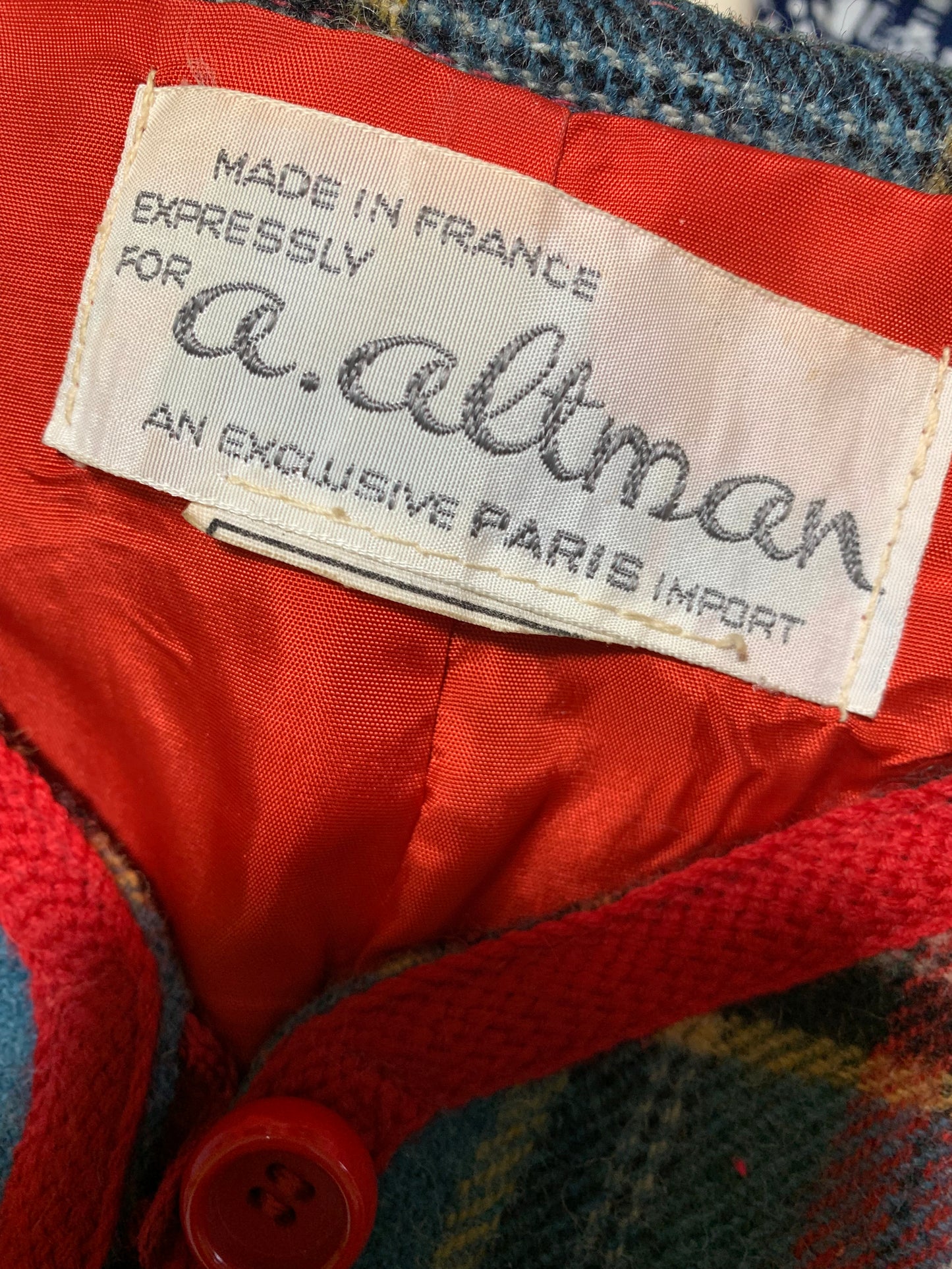 Classic Tartan Plaid Wool Boxy Cut Jacket circa 1960s