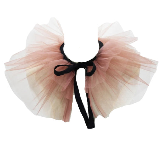 Marina- the Pink and Black Tulle Ruff with Ribbon (3 color ways)