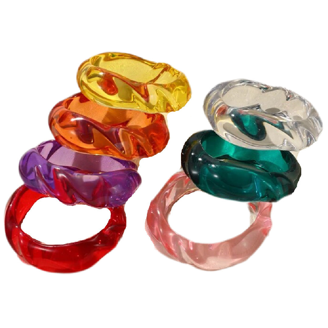 Iced- the Clear Colored Acrylic Bangle Bracelet 15 Colors