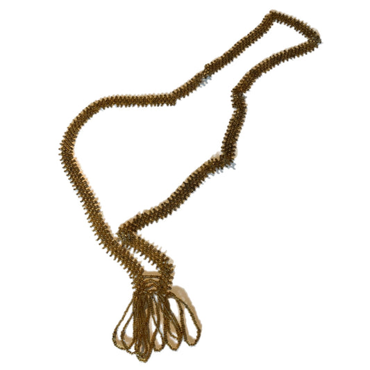 Honey Colored Glass Bead Sautoir Necklace circa 1920s