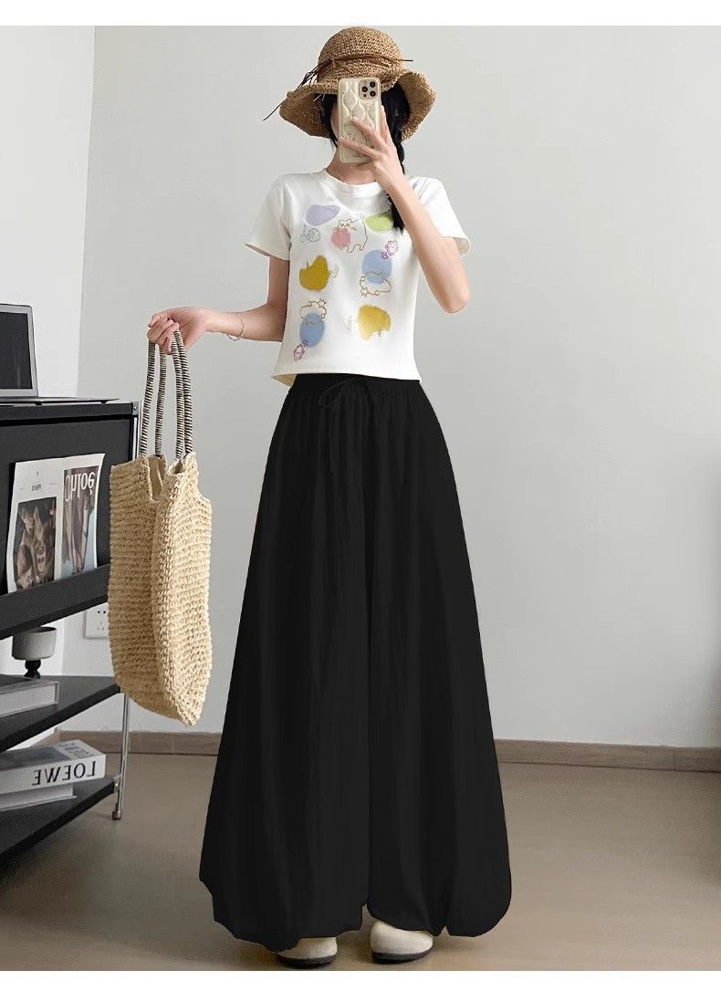 Cleo- the Crinkled Solid Colored Cuffed Ankle Wide Leg Pants 5 Colors