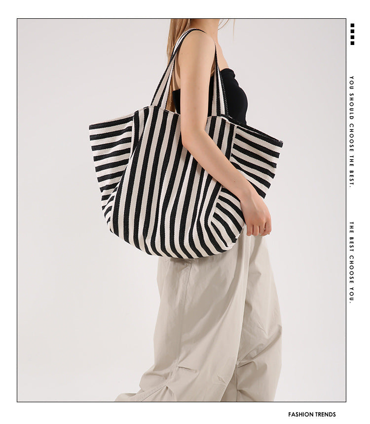 Glo- the Canvas Striped Summer Beach Bag 3 Color Ways