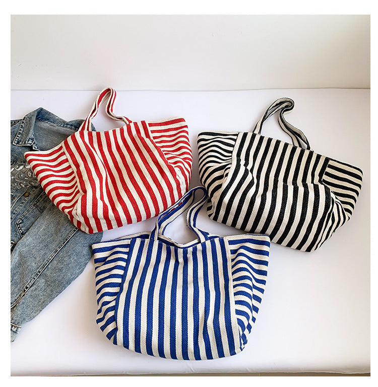 Glo- the Canvas Striped Summer Beach Bag 3 Color Ways