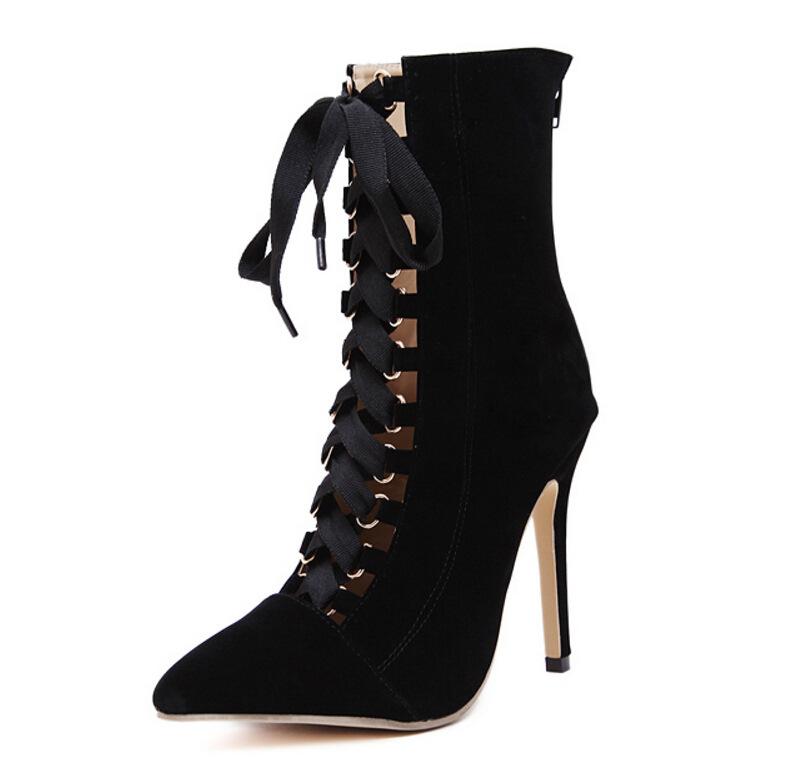 Ripper- the Victorian Damsel Lace Up Ankle Boot Black or Pink