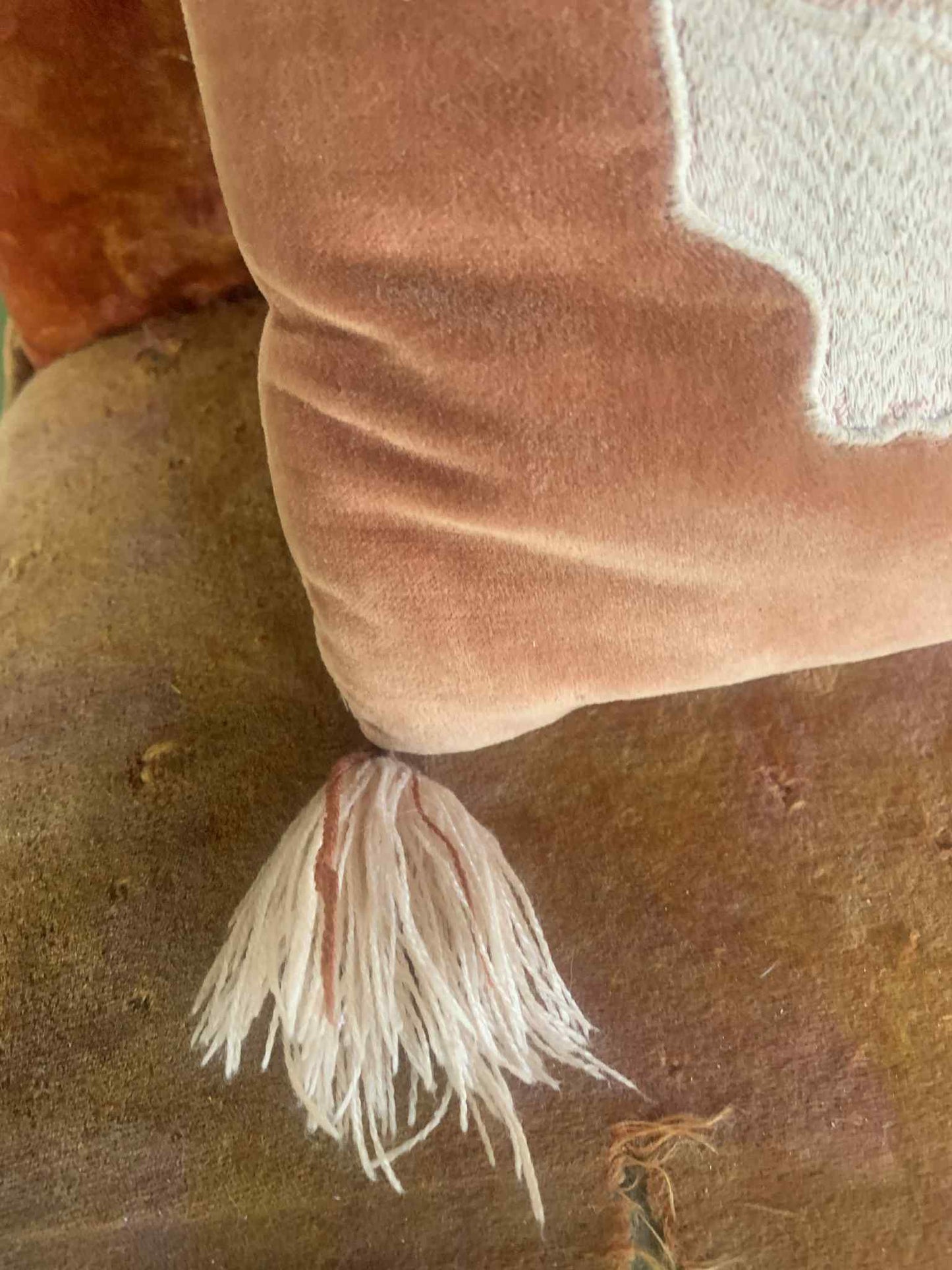 Salmon Pink 1980s Inspired Modern Pillow with Tiger