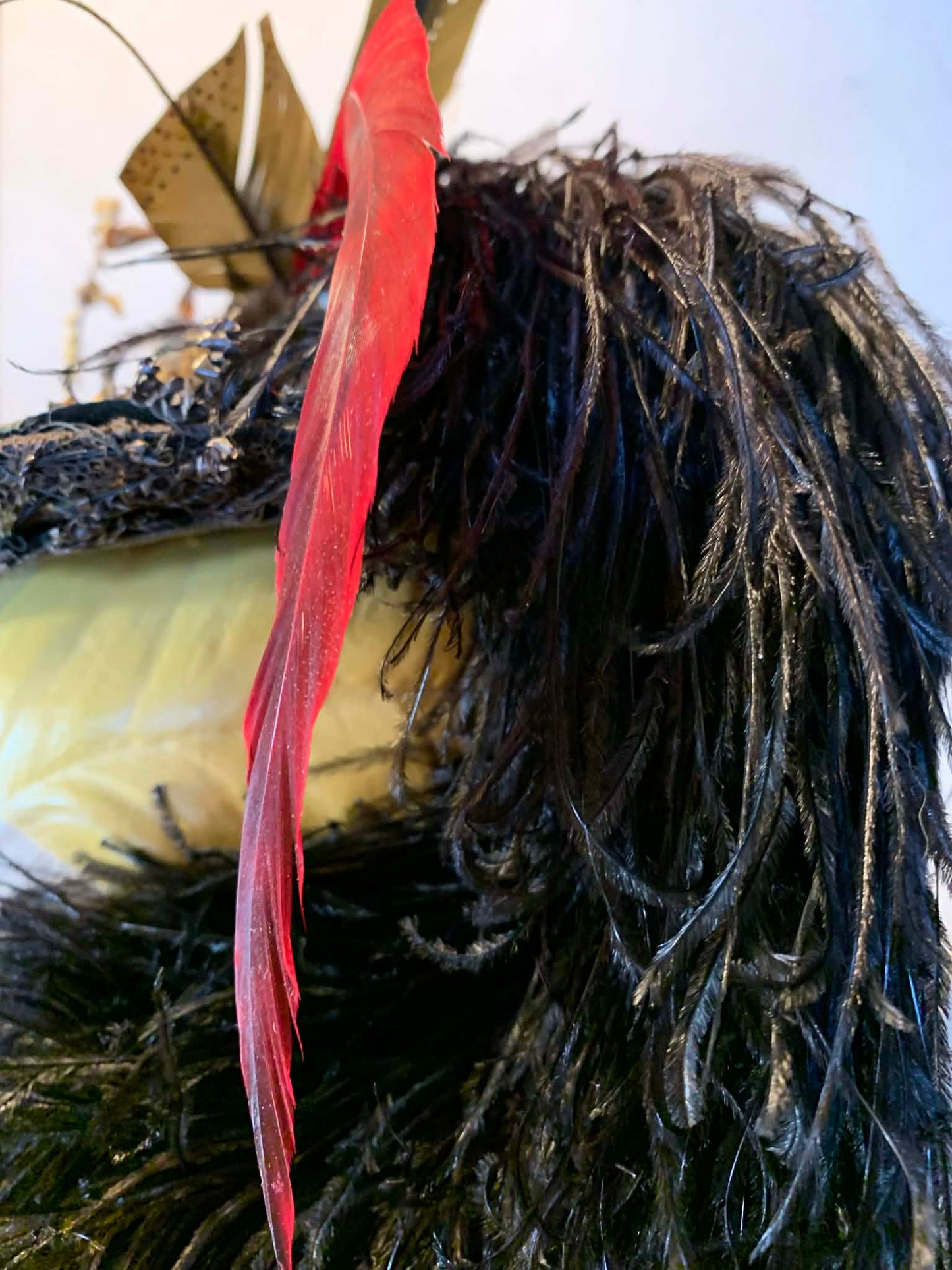 Little Foxes Plumed Straw Peaked Victorian Reimagined Antique Hat