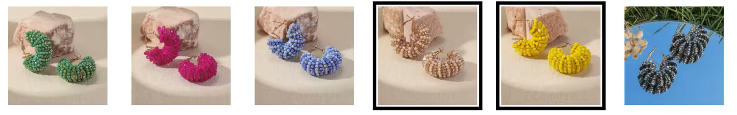 Martina- the Glass Beaded Mini Hoop Earrings 7 Colors