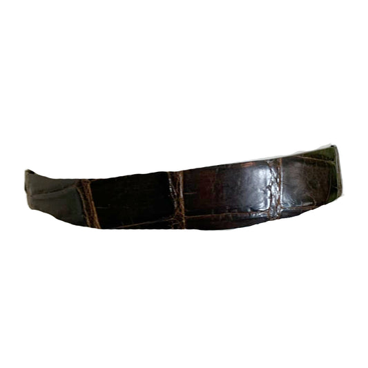 Genuine Alligator Waist Cinching Cognac Brown Belt with Back Closure circa 1950s