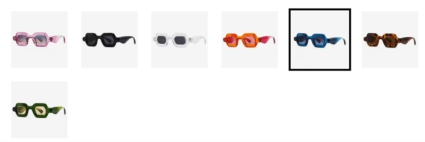 Darlene- the Thick Frame Rocker Chic Sunglasses 7 Colors