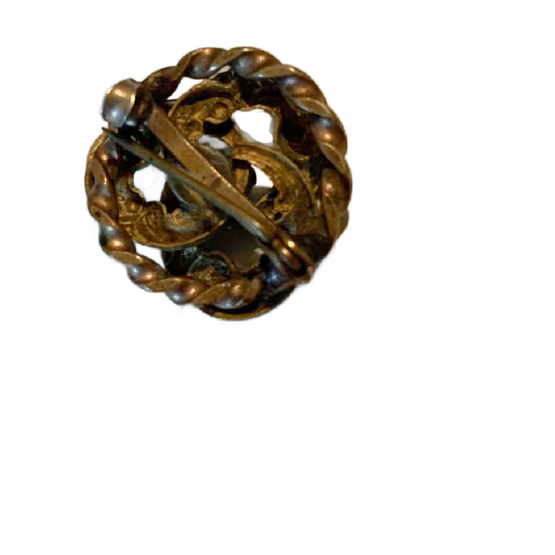 Nested Blue "Egg" Cabochon Mini Brooch circa 1910s