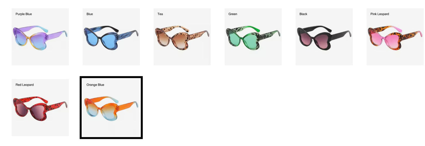 Jenna- the Gradient Lens Butterfly Frame Sunglasses 8 Colors