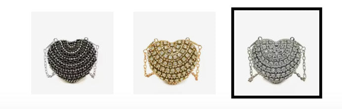 Lovey- the Miniature Heart Shaped Rhinestone Evening Bag 3 Colors