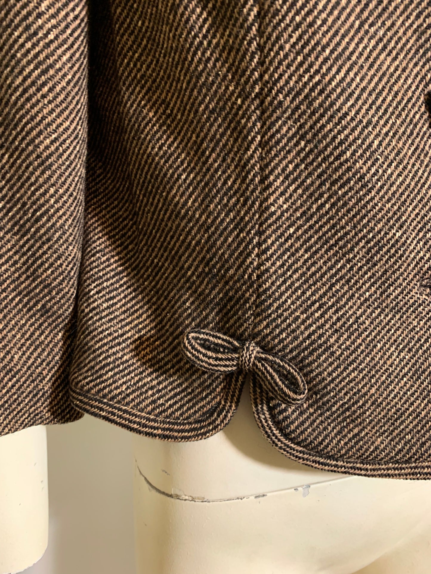 Textured Bark Brown Wool Cropped Jacket circa 1960s