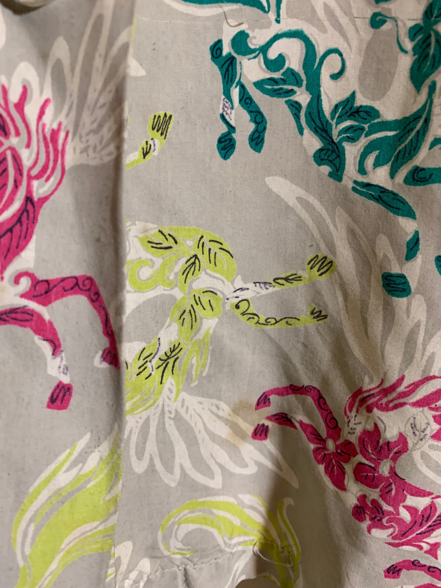 Magical Multicolored PEGASUS Novelty Print Rayon Smock Blouse circa 1940s