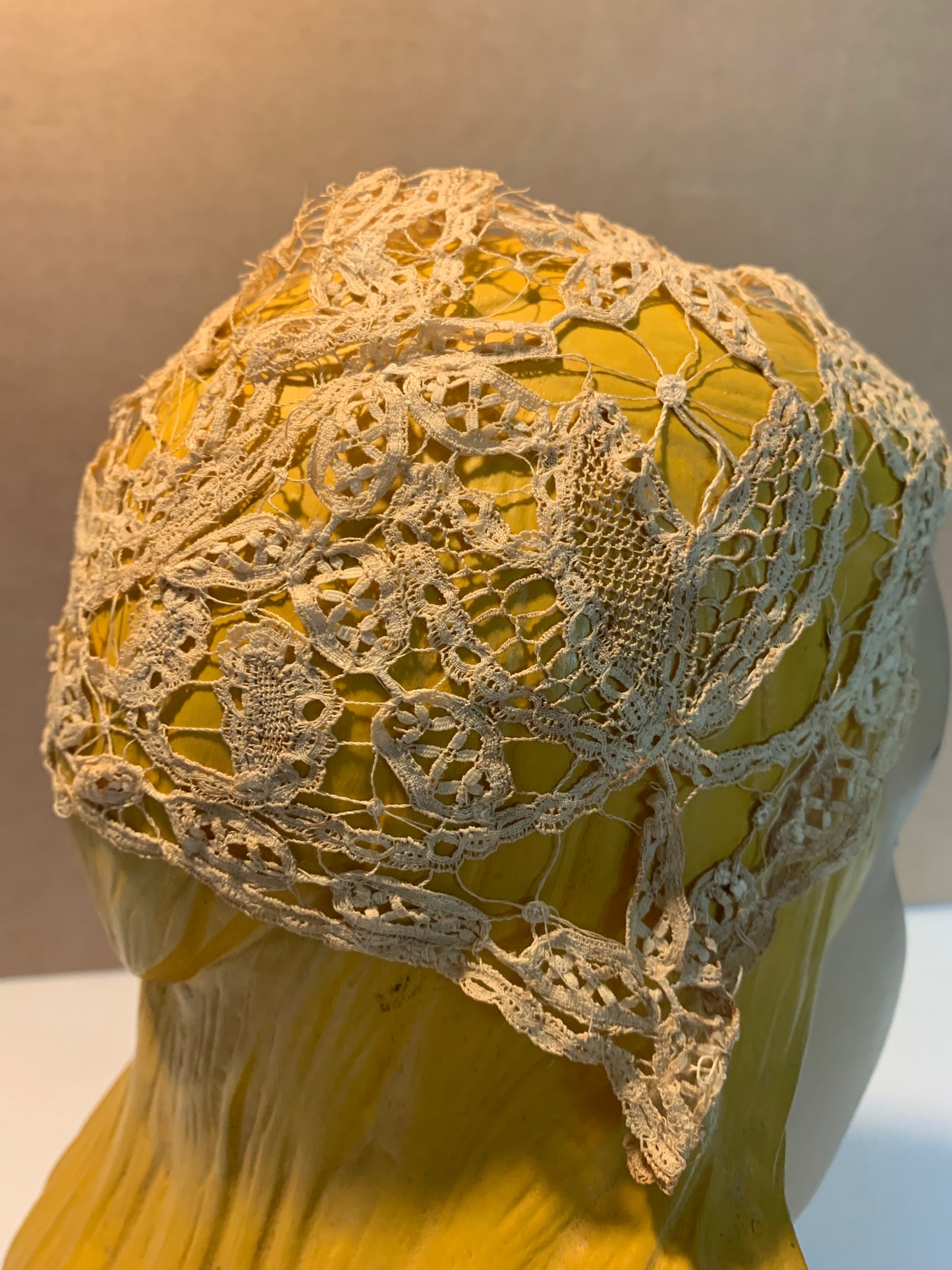 Dainty Ivory Lace Cap circa 1800s
