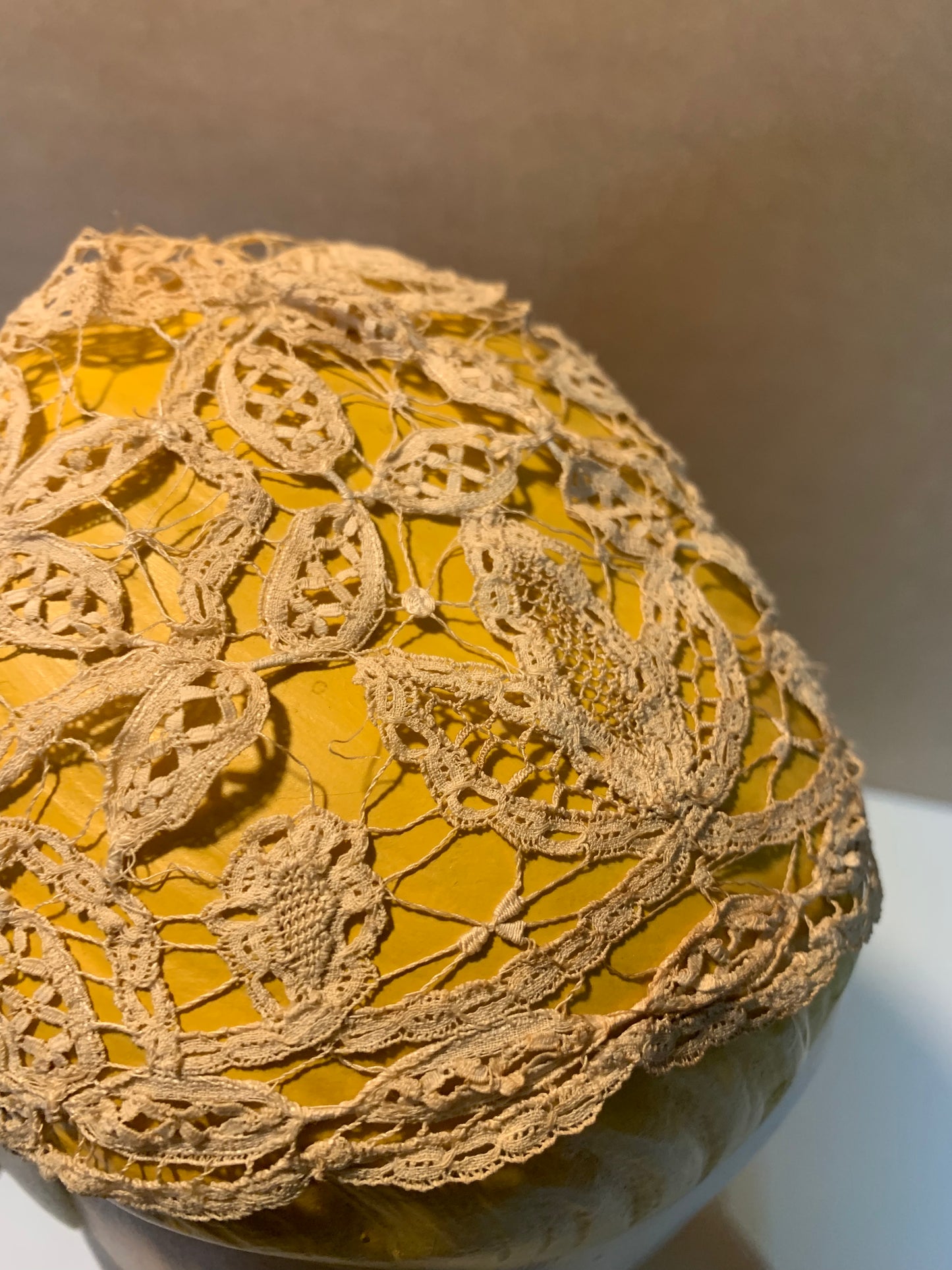 Dainty Ivory Lace Cap circa 1800s