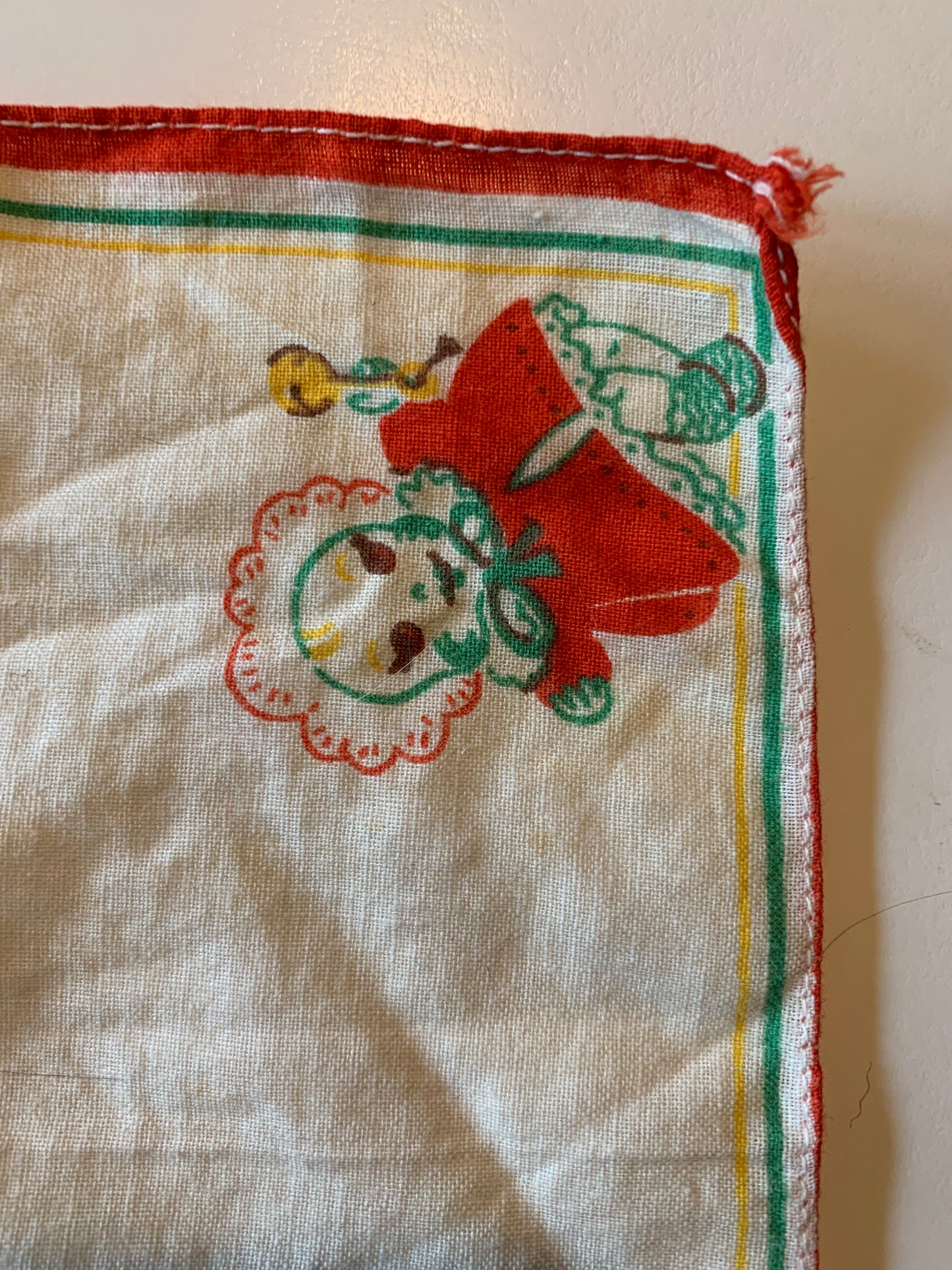 Little Dolly Print Handkerchief circa 1940s