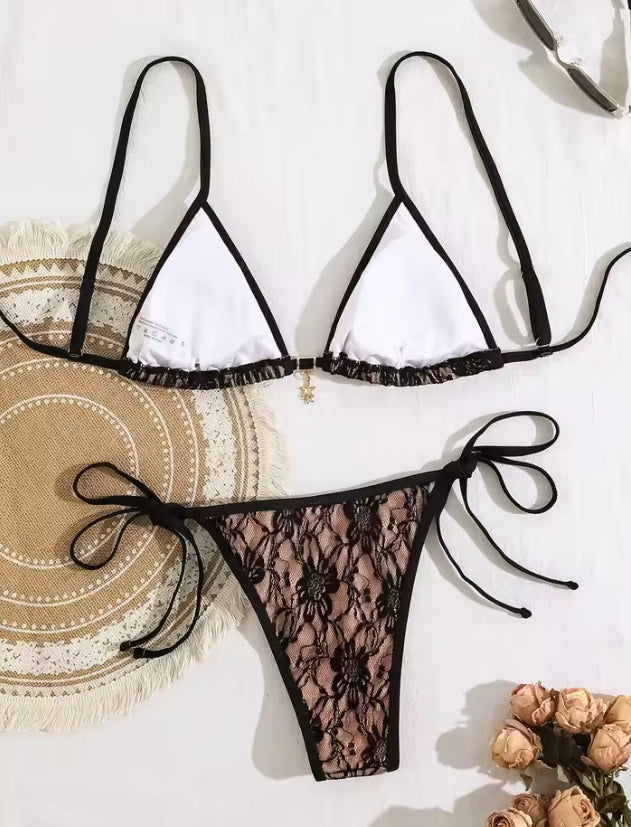 Desiree- the Black Lace String Bikini