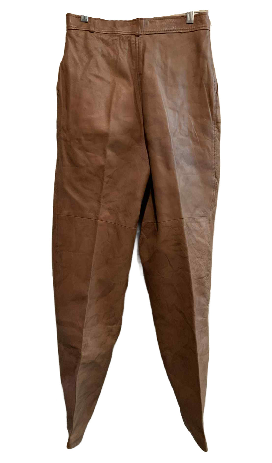 Caramel and Cocoa Brown Marbled Leather High Waist Pants circa 1980s