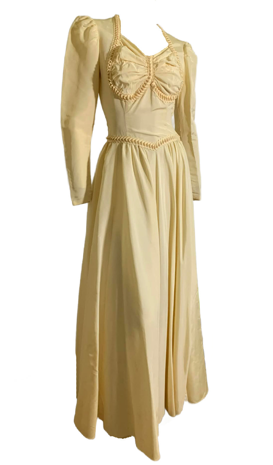 Candlelight Medieval Inspired Wedding Dress Circa 1940s Candlelight Medieval Inspired Wedding Dress Circa 1940s